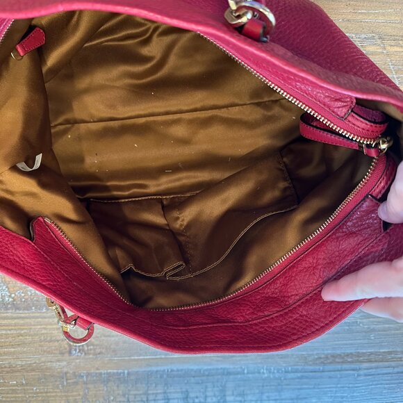 Coach Edie Shoulder Bag – Red Pebbled Leather - Picture 7 of 9